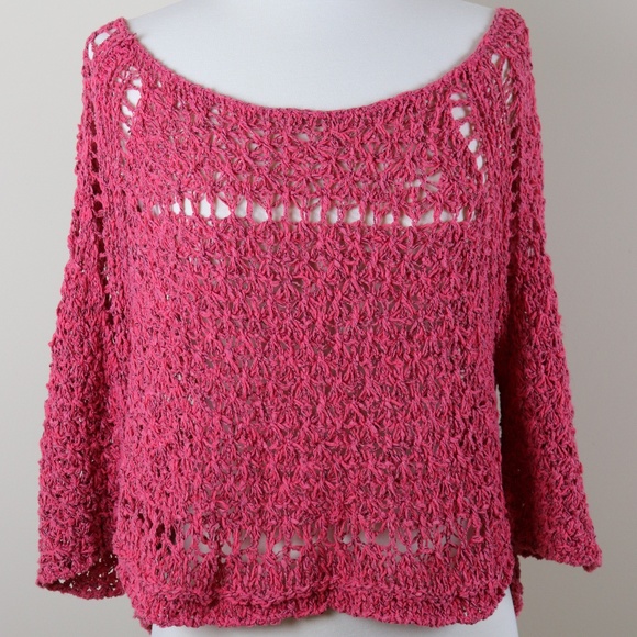 Free People Sweaters - Free People Coral Knit Topper Size Small